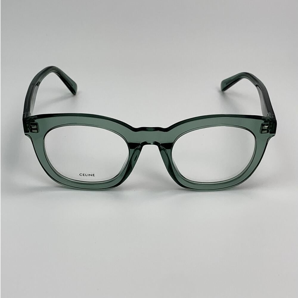 NEW Celine Eyeglasses CL5004IN 48093 Square Transparent Teal Unisex Authentic